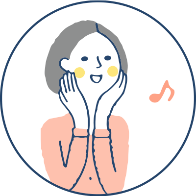 ごきげんな女性イラスト
